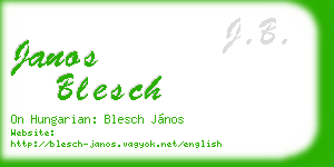 janos blesch business card